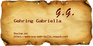 Gehring Gabriella névjegykártya